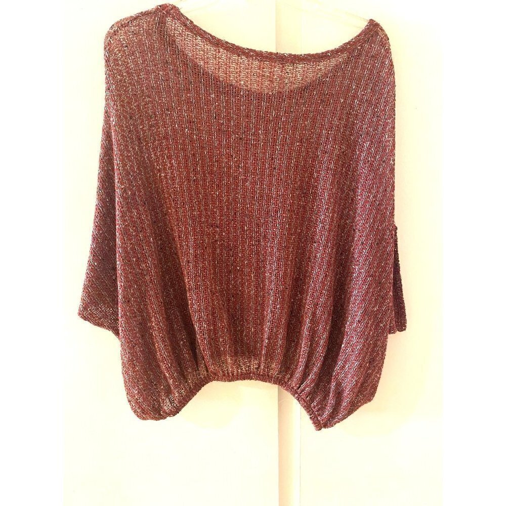 Jella Couture kaftan knitted top, wine, size 8/10 medium - Picture 4 of 10